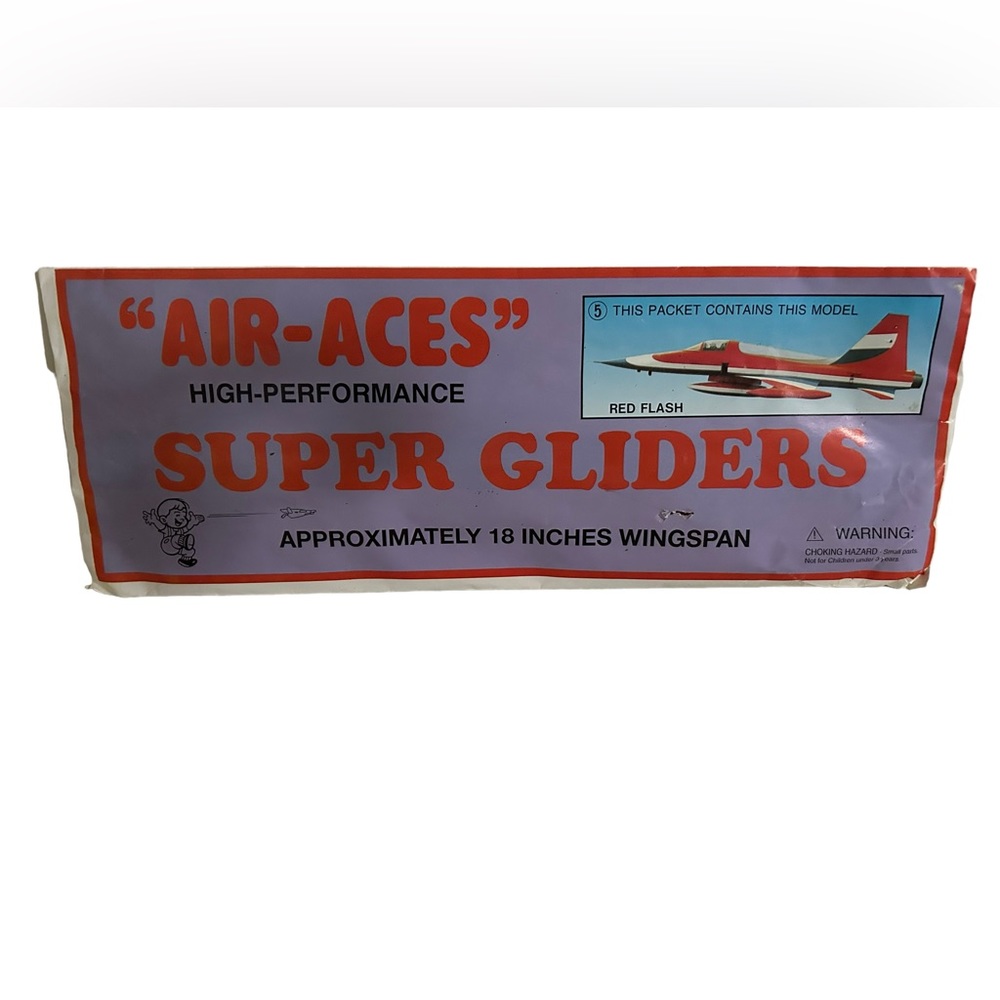 Rare Vintage 1980s Large 18" Air Aces Super Glider, Styrafoam, Still In Package.